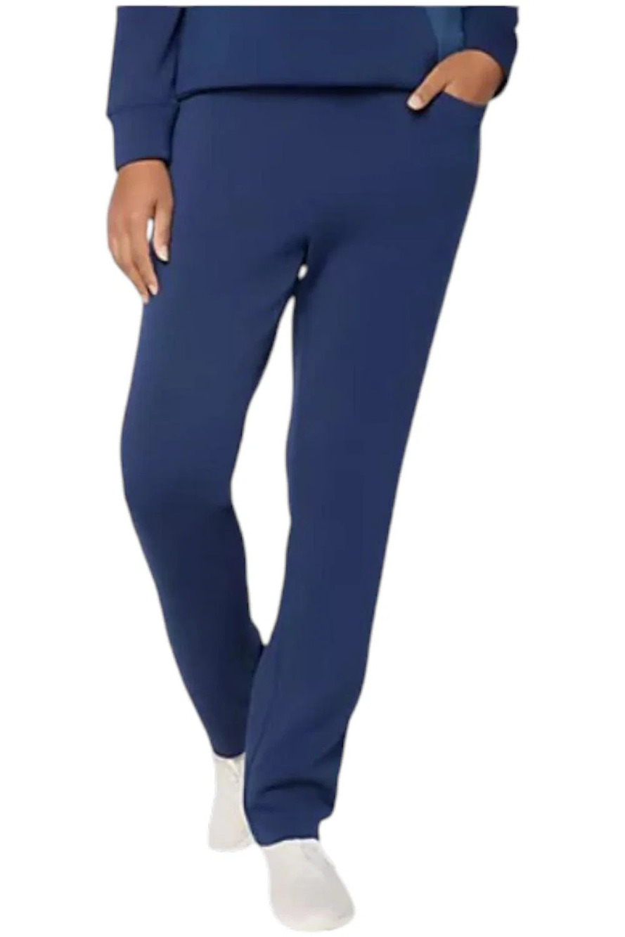 Belle by Kim Gravel Women's ScubaLuxe Slim Straight Pant Twilight - Petite